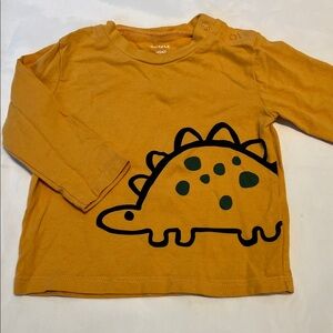 “Bundle 10/$13” Pekkle 9m Yellow Dinosaur long sleeve baby boy Shirt